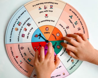 Emotions Wheel for Children, Feelings Scale and Coping Choices for Emotional Regulation, Resources for Teachers Parents and Therapists