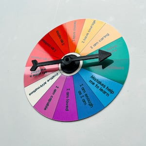 Positive Affirmations Wheel for Kids and Adults, Mindfulness Gifts for Children, Motivational Visual for Anxiety and Self Esteem