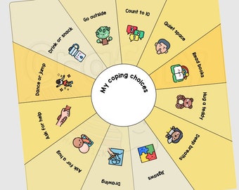 Coping Choices Wheel: Kids Emotional Regulation Tool (Digital Download)