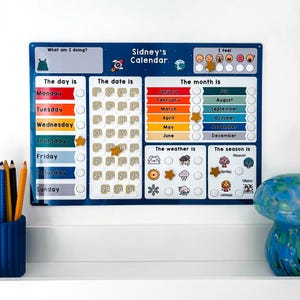 Personlig rymdkalender för barn: Pedagogisk väderkarta