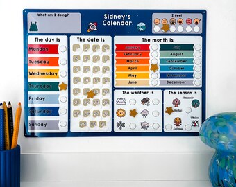 Personalized Space Calendar for Kids: Educational Weather Chart