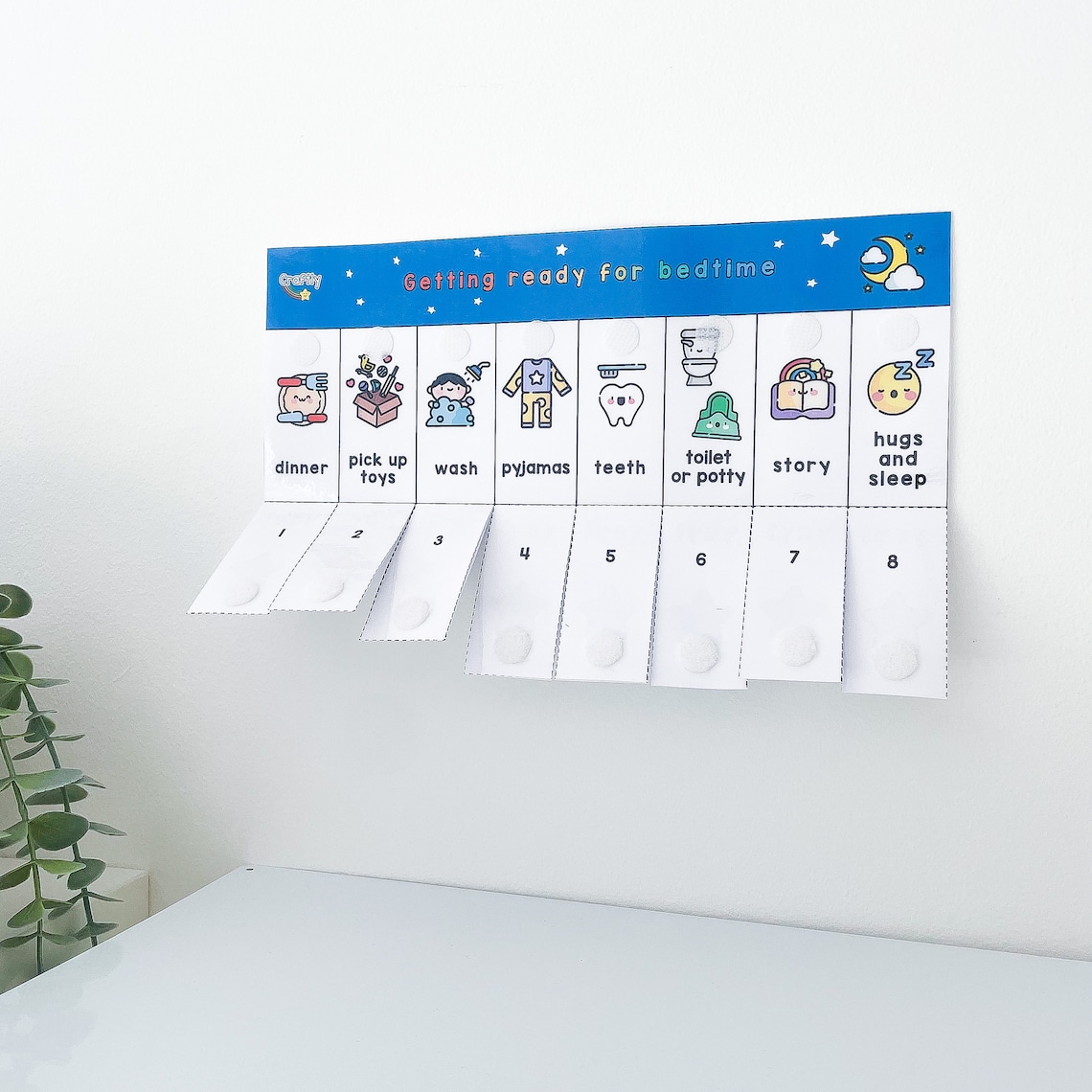 Bedtime Routine Flip Chart for Children, Visual Timetable for Kids, ASD ...