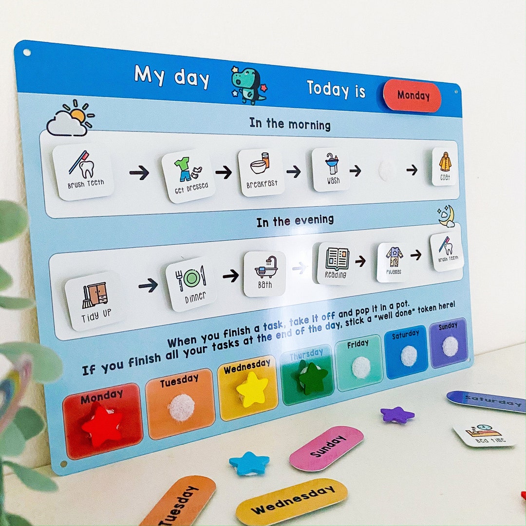 Boys Routine Chart Childrens Morning Routine Evening - Etsy