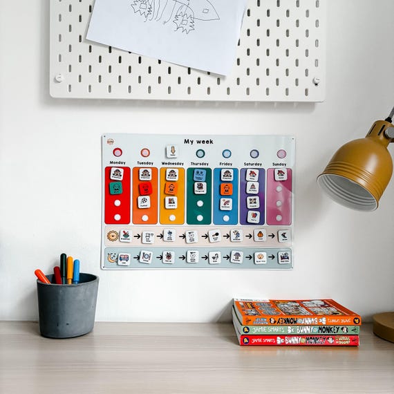 Kids Bespoke Weekly Planner, Childrens Visual Timetable, Daily Routine Chart, Autism Visual Tool, Toddlers Pictorial Days of the Week