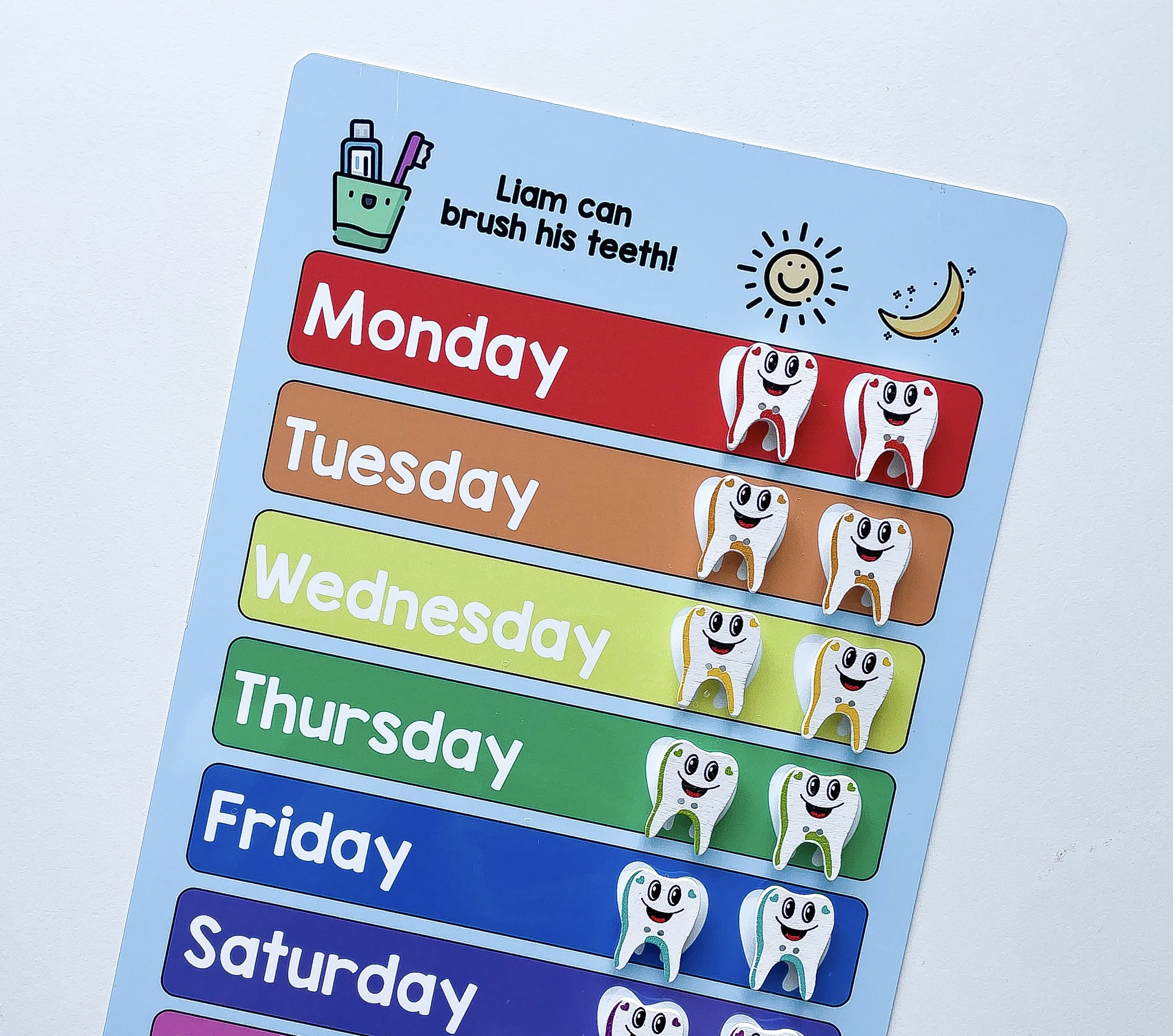 Kids Brushing Teeth Reward Chart for Healthy Teeth, Childrens Routine Chart for Mornings