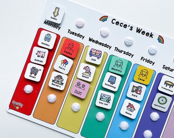 Childrens Weekly Planner, Visual Timetable for Kids, Daily Routine Schedule, Personalised Week Autism Visual, Now and Next