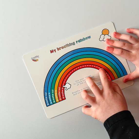 Emotional Regulation Guide, Deep Breathing Mindful Tracing Visual for Children, Childrens Emotional Literacy Resources