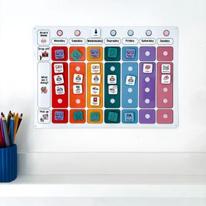 Visuell vecka för barn och daglig rutinplanerare, visuellt hjälpmedel för autism