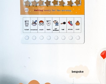 Childrens Morning Routine Chart, Visual Timetable for Kids, Getting ready for school tasks, Custom Autism SEN resources, Now Next Then