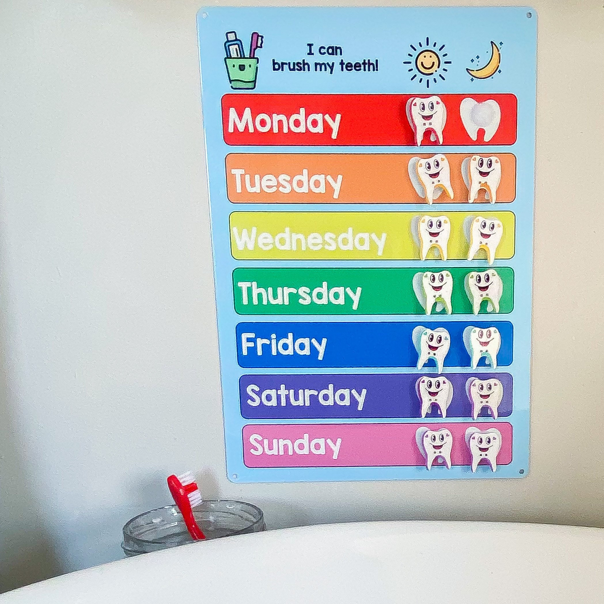 Kids Brushing Teeth Reward Chart for Healthy Teeth, Childrens Routine Chart for Mornings
