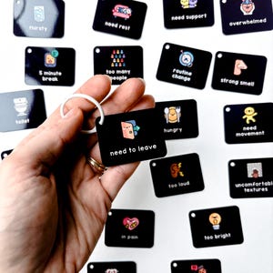 Sensory Triggers Overstimulation Keyring for Autistic Kids and Adults Nonverbal Communication Tool