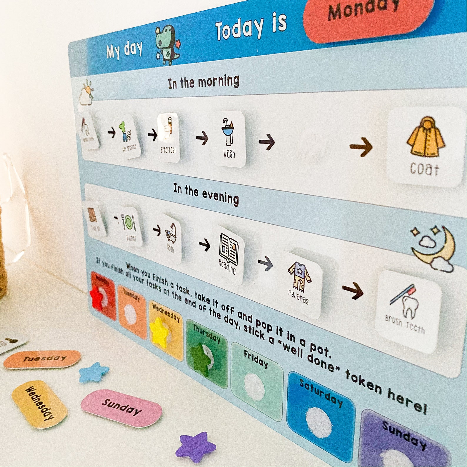Boys Routine Chart Childrens Morning Routine Evening | Etsy