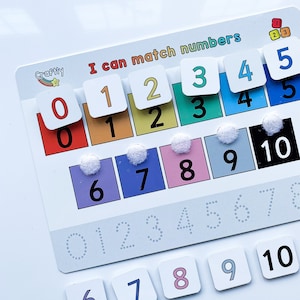 Zahl Passende Aktivität, Vorschullernen für Kinder, Montessori Aktivität, Fleißbuch, Kindergarten, Zahlenerkennung