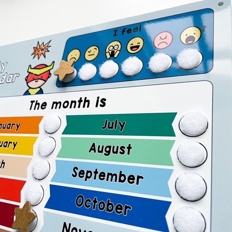 Personalized Superhero Calendar: Kids Weather & Routine Chart - Etsy UK