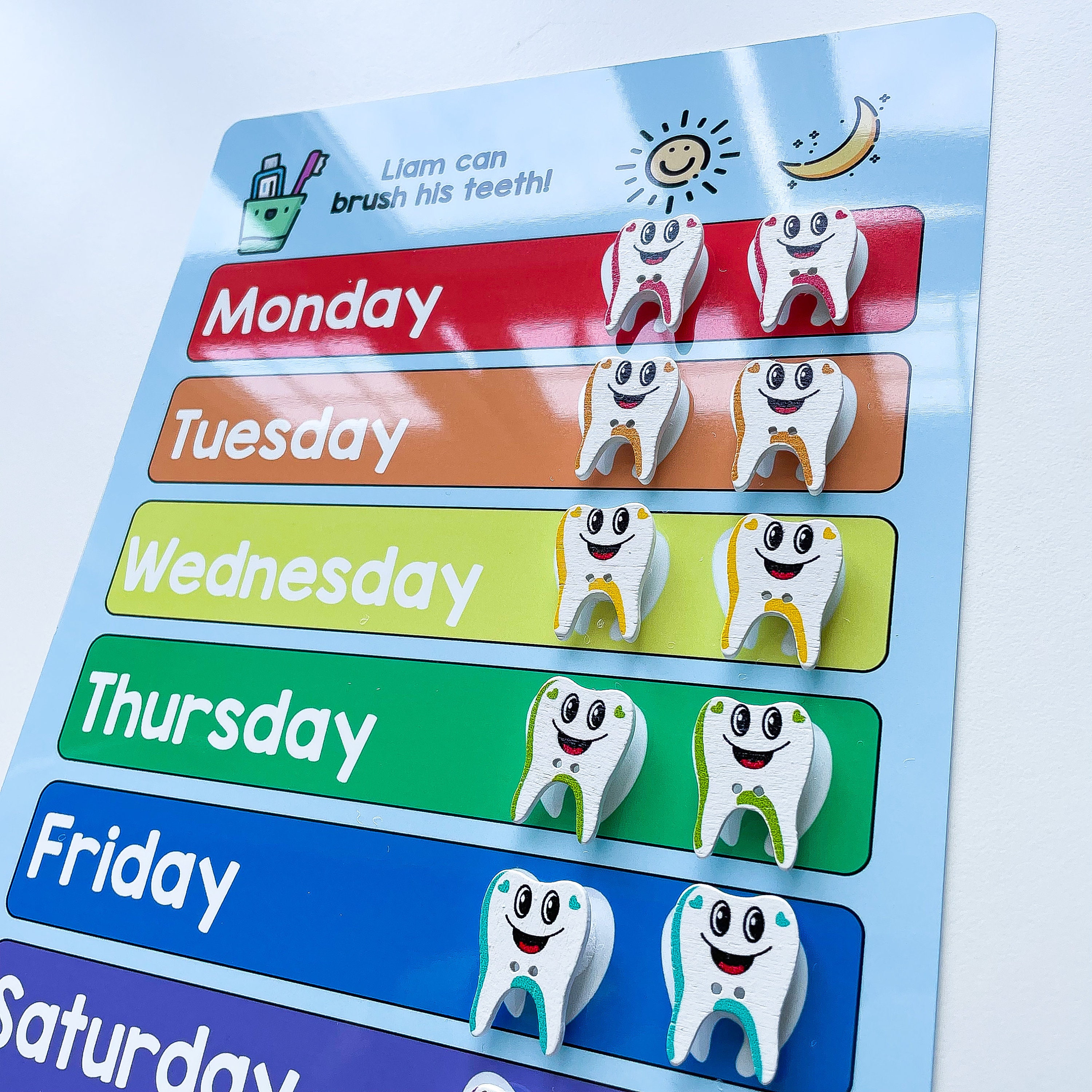 Kids Brushing Teeth Reward Chart for Healthy Teeth, Childrens Routine Chart for Mornings