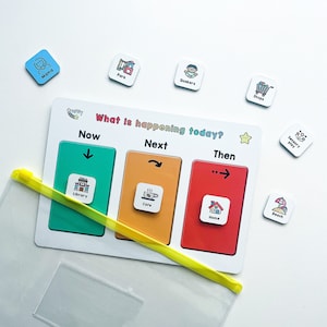 Now NEXT Then Visual Timetable Board for Children, Kids Daily Routine and Sequencing, Autism SEND Resources, Weekly Planner