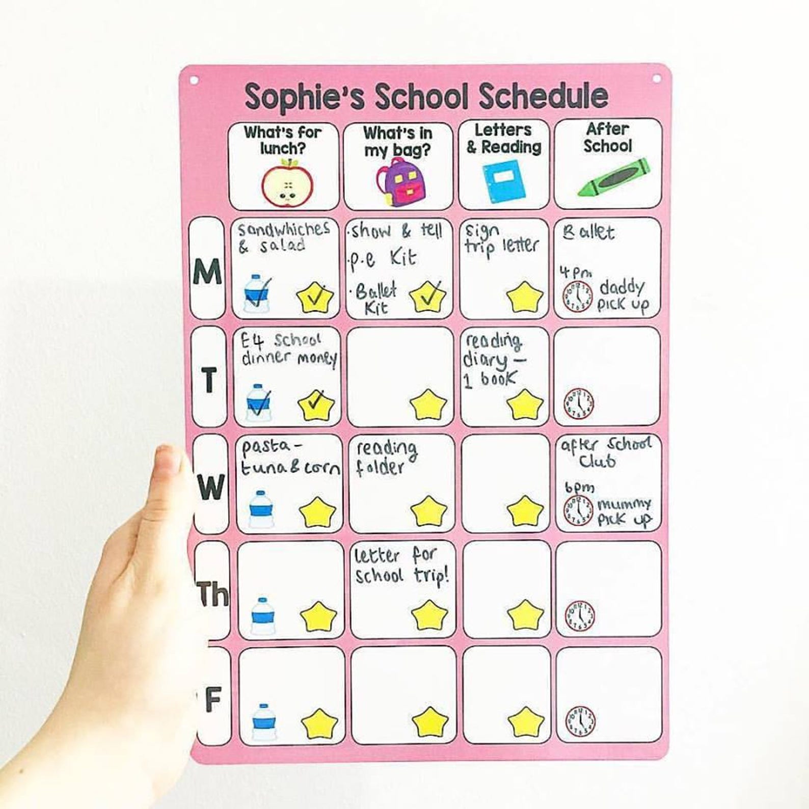 Childrens School Routine Chart School Schedule Board | Etsy