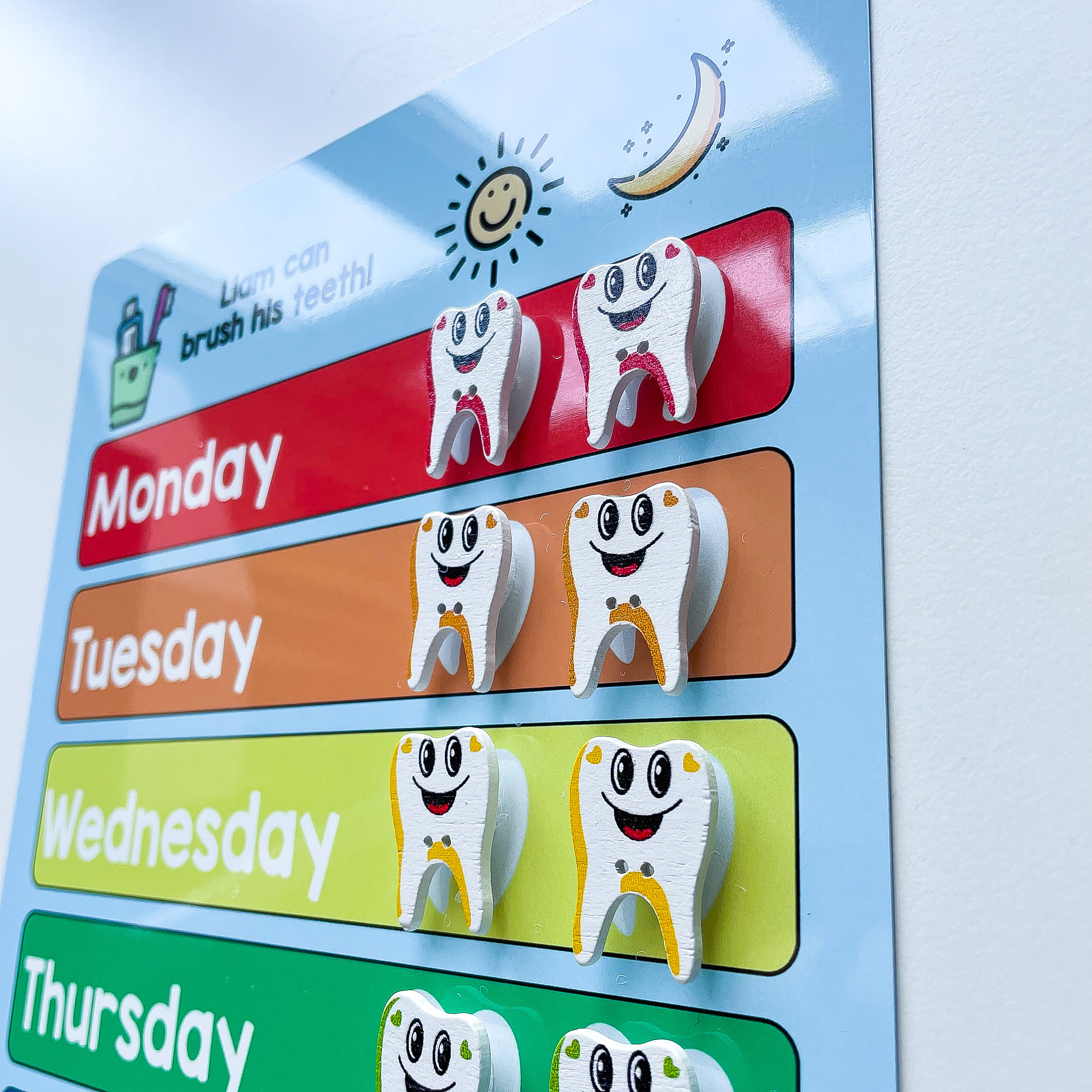 Kids Brushing Teeth Reward Chart for Healthy Teeth, Childrens Routine Chart for Mornings