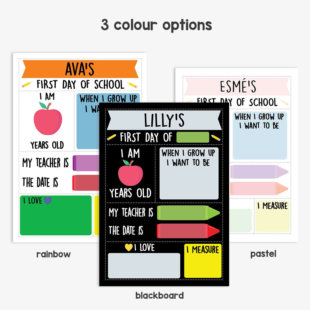 First Day of School Sign, Starting School Gift, Personalised Photo Prop Keepsake, School Chalkboard, Nursery Preschool Age Milestones