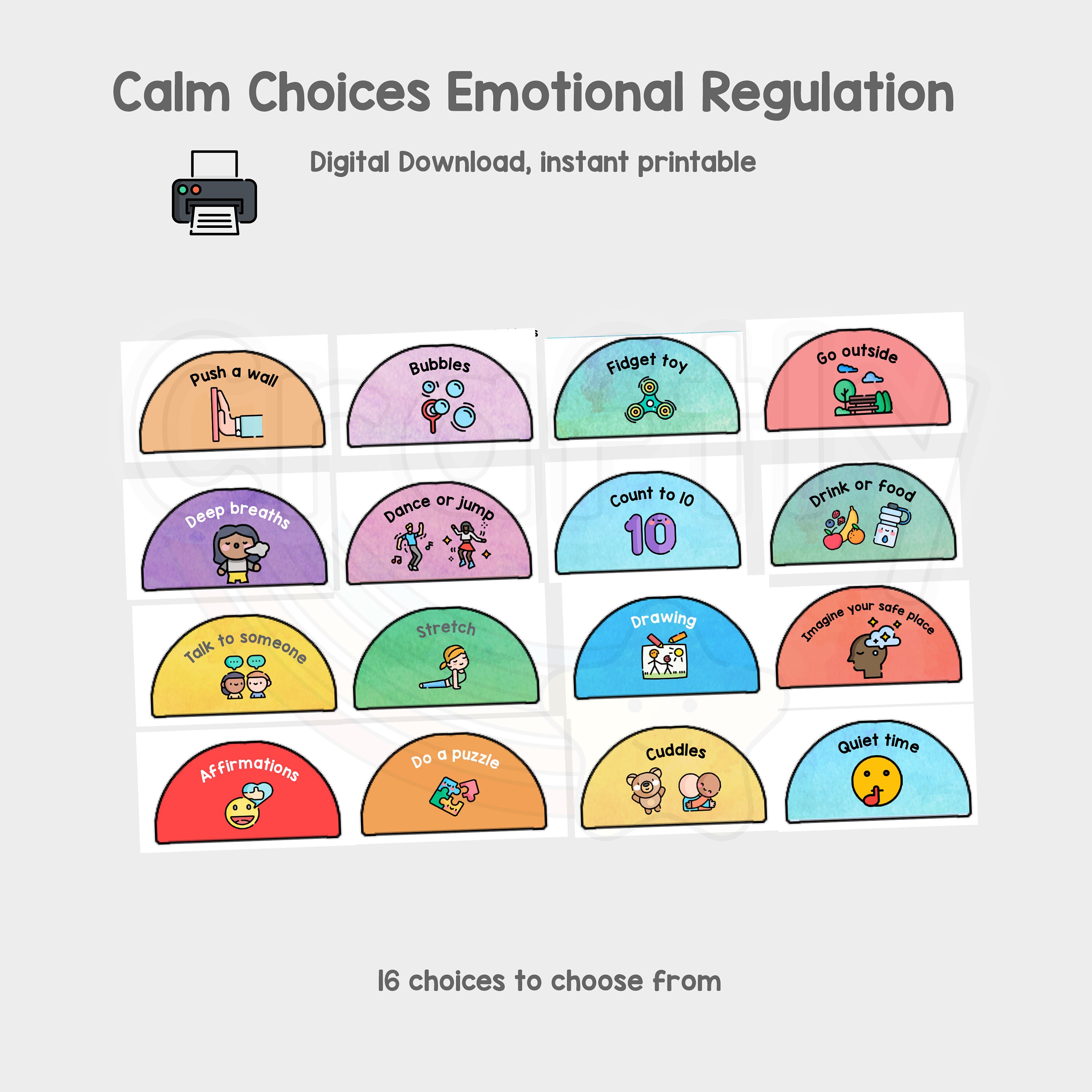 Emotional Regulation Coping Choices, Emotions Scale for Kids, Childrens ...