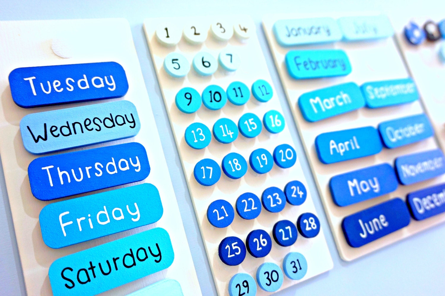 Personalised Childrens Calendar Kids Calendar Wooden Chart | Etsy