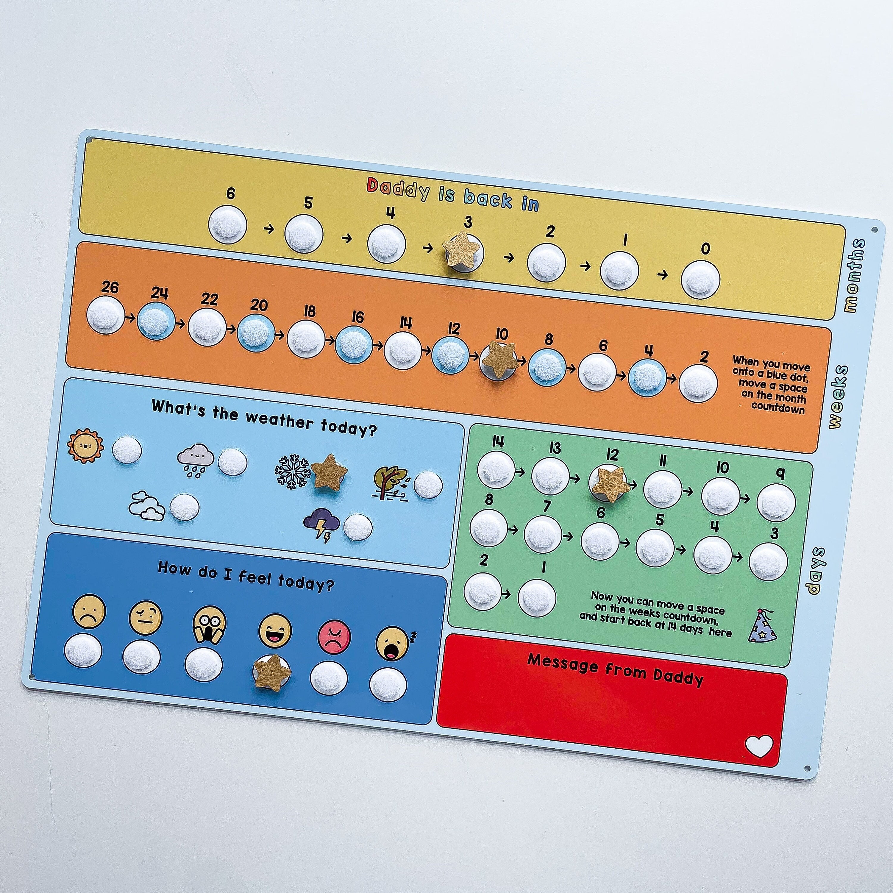Daddy Countdown for Kids, Deployment Family, Military,  Childrens Visual Countdown Chart for Mummy or Daddy