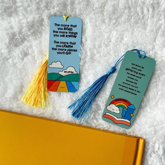 Children's Personalised Bookmarks, Roald Dahl Quotes, Dr Seuss Kids, Bookworm Reader Gifts, World Book Day