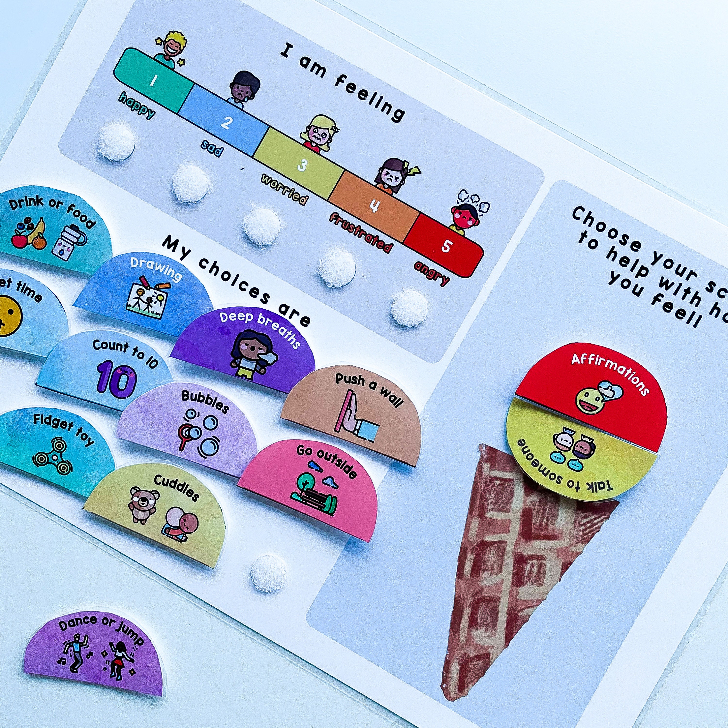 Emotional Regulation Coping Choices, Emotions Scale for Kids, Childrens ...