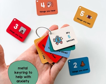 Emotional Regulation Grounding Resource for Kids Anxiety, 5 Senses for Children, Anger Mindfulness Tools
