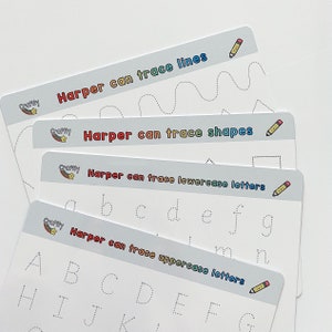 Pen Control Practice Kids, guías de escritura de cartas para niños, tableros para hacer marcas, recursos de aprendizaje para la escuela, rastrear números y formas