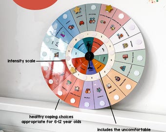 Kids Emotions and Coping Wheel For Boys and Girls, Parents Feelings Resources, Emotional Regulation Tools, Childrens Mental Health