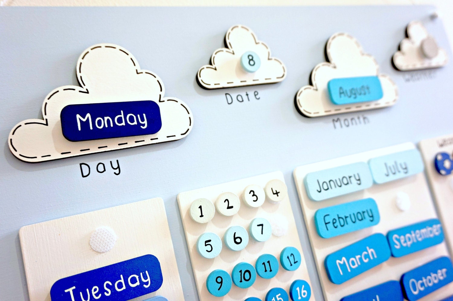 Personalised Childrens Calendar Kids Calendar Wooden Chart | Etsy