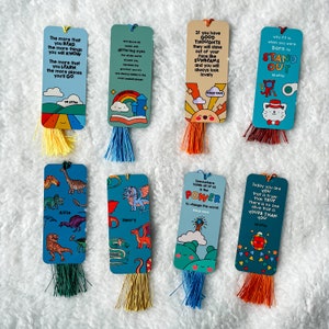 childrens bookmarks with roald dahl and dr seuss quotes