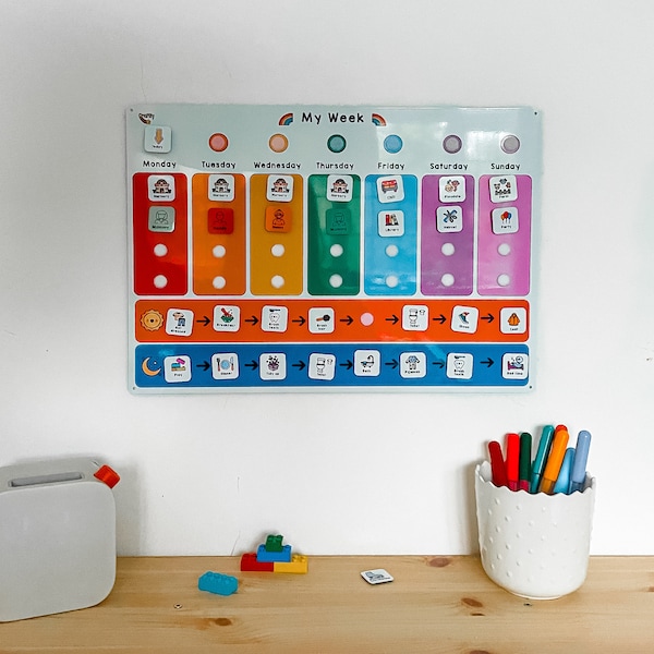 Kids Weekly Daily Planner, Visual Timetable for Children, Schedule Daily Routine, Now and Next, Personalised Week Autism Visual