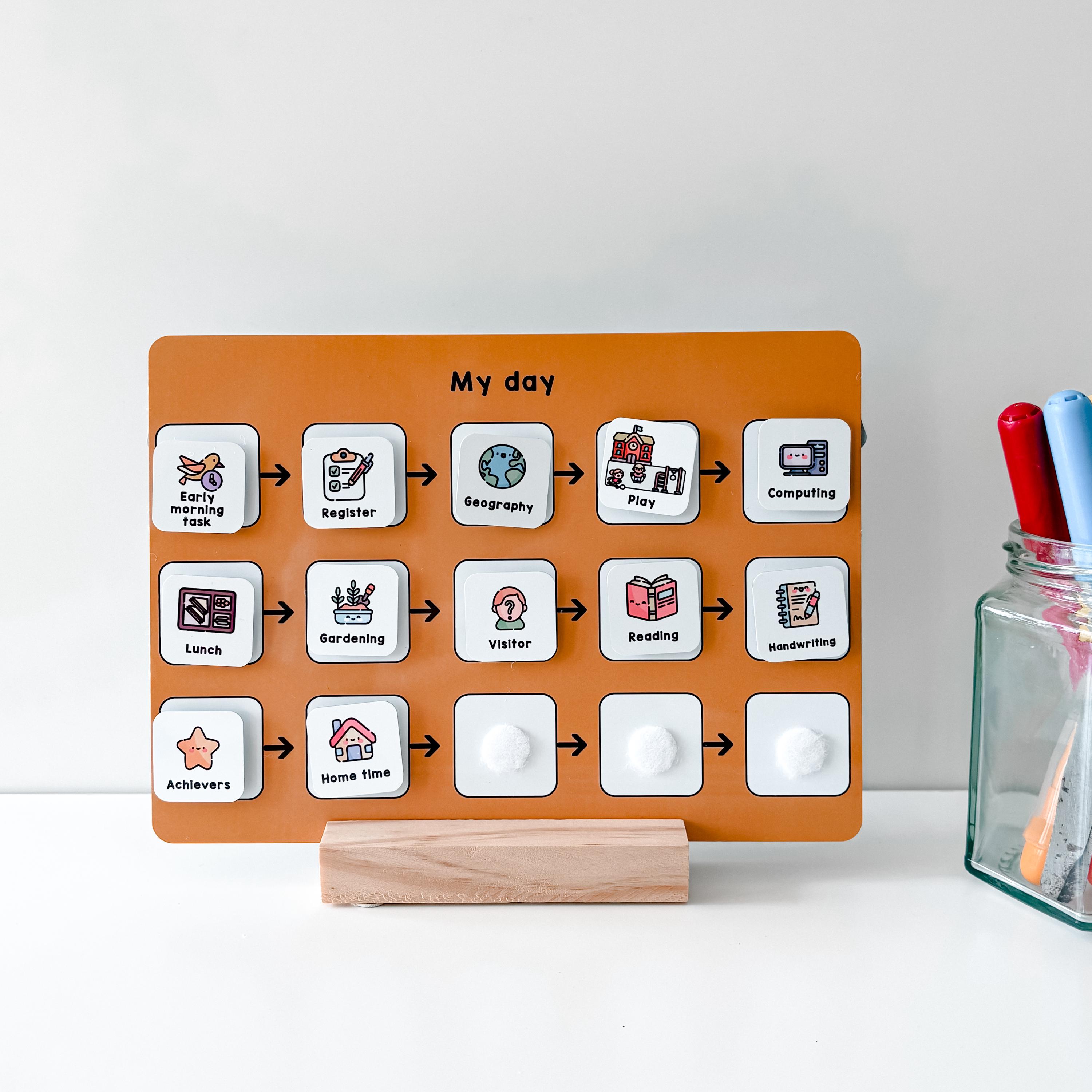 Classroom School Day Planner Autism & Sen-friendly Daily Schedule With ...