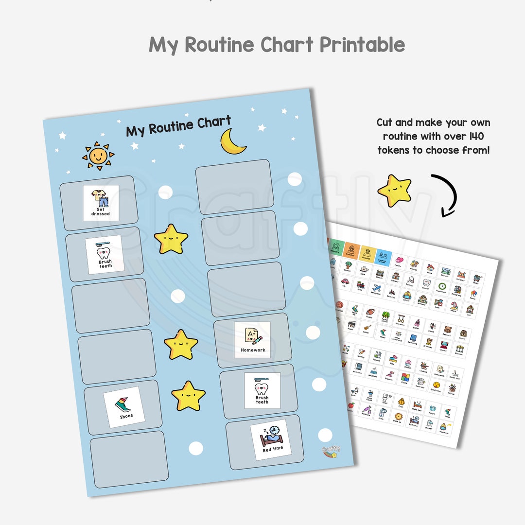 Kids Routine Chart zum ausdrucken, Tagesablauf für Kinder ...