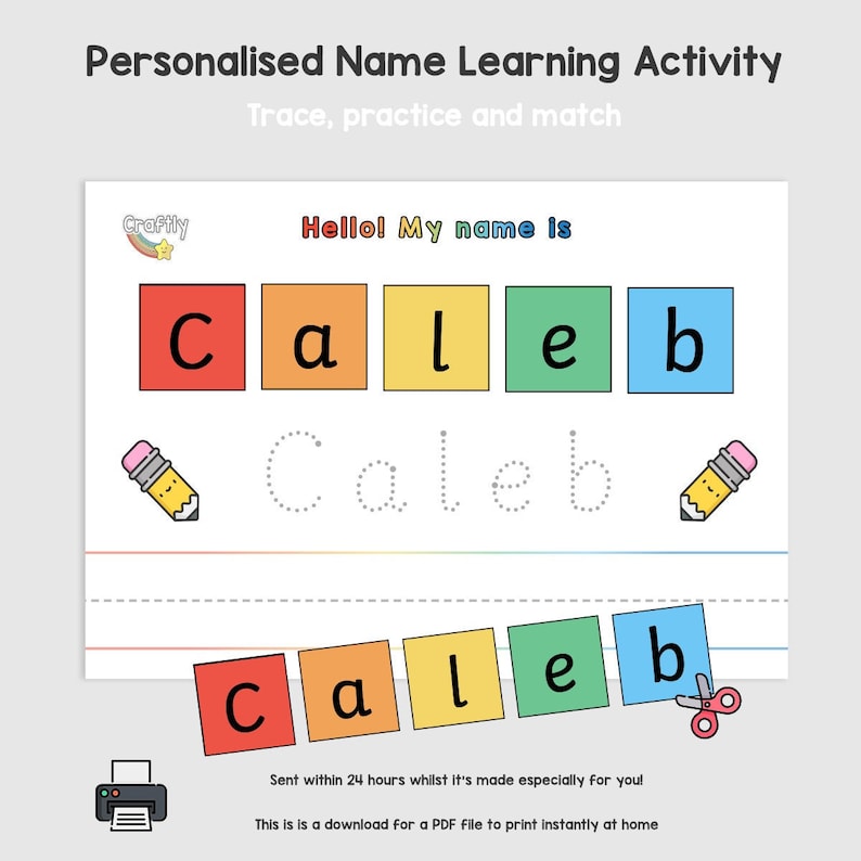 Personalized Name Matching Game: Kids Learning Activity (digital ...