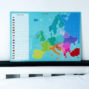 Karte von Europa für Kinder, Lehrer und Schulen pädagogisch wertvolle Lernmittel, Homeschooling Visuals, Länder und Geographie