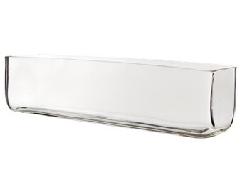 Glass Rectangle Vases 16 X 4 Long Rectangular Etsy