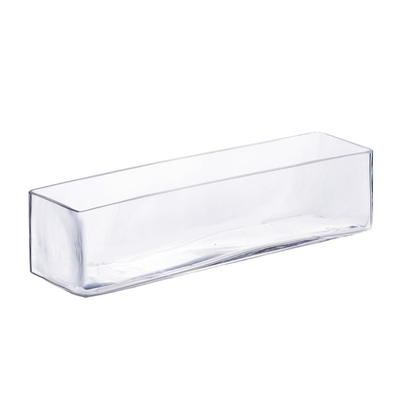 Glass Rectangle Vases 16 x 4 Long Rectangular Etsy