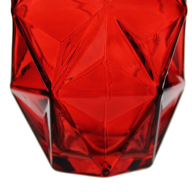 Geometric Red Glass Vases Terrarium Prism Red Decorative Vase. Etsy