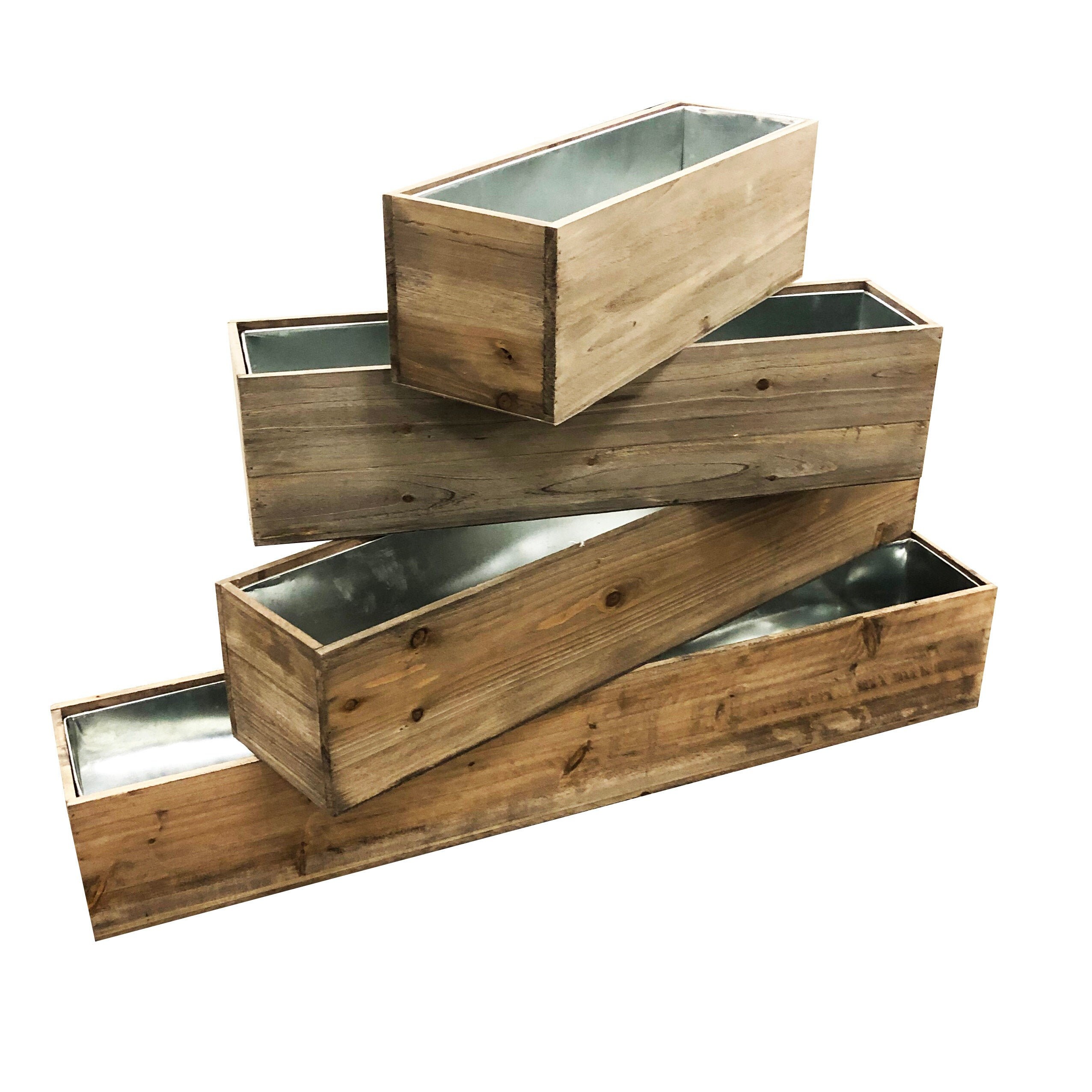 Rectangular Planter Boxes with Removable Zinc Metal Liner Etsy