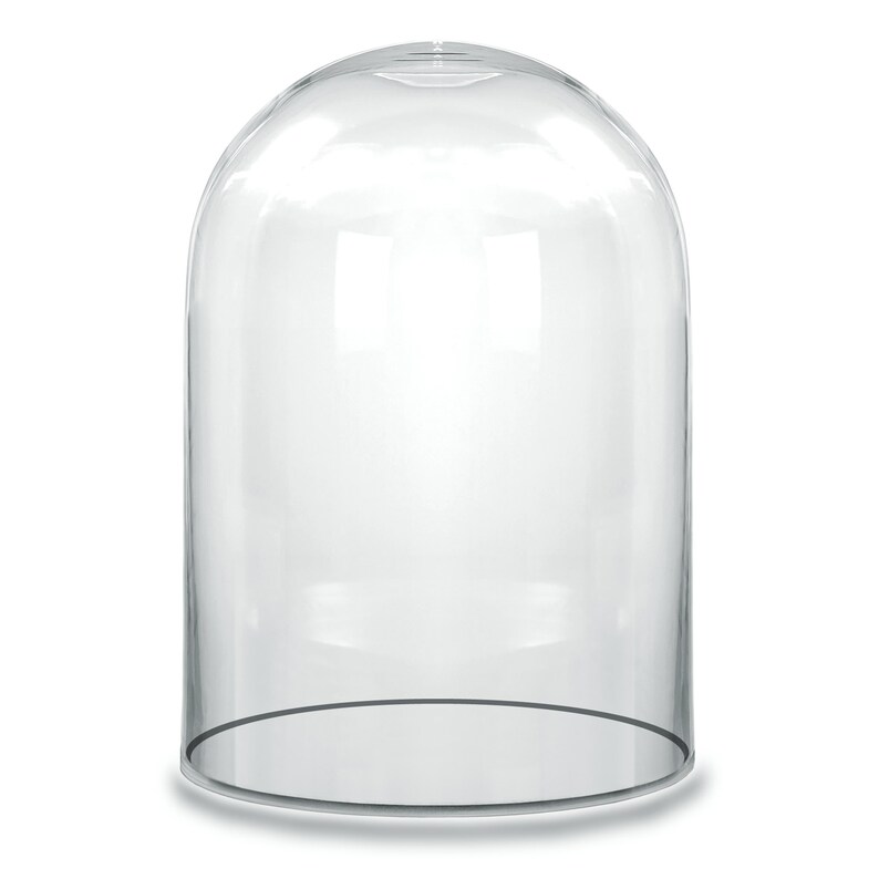 15 Packs Mini Glass Display Dome Cover Doll Crafts Cloche With Wooden Base