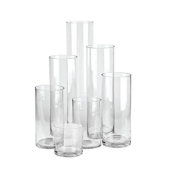 12 Pcs Glass Cylinder Vase Wholesale Hand Blown By Cys Excel Etsy