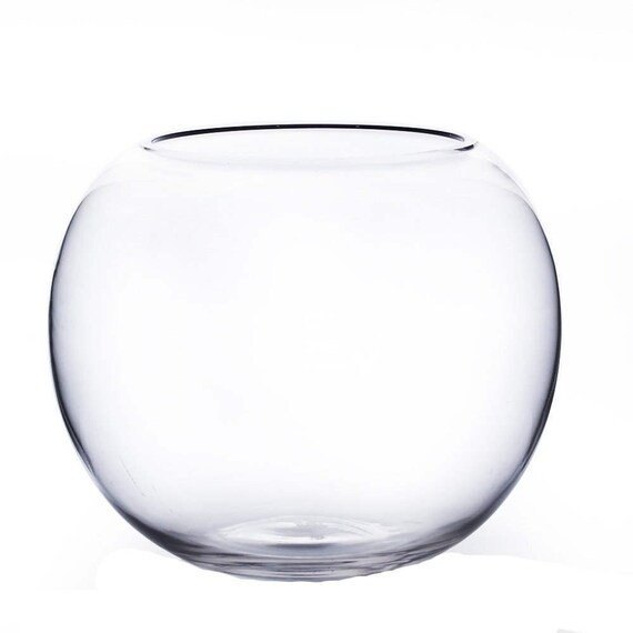 Glass Bubble Bowl 14 X 16 Jumbo Fish Bowl Floral Etsy