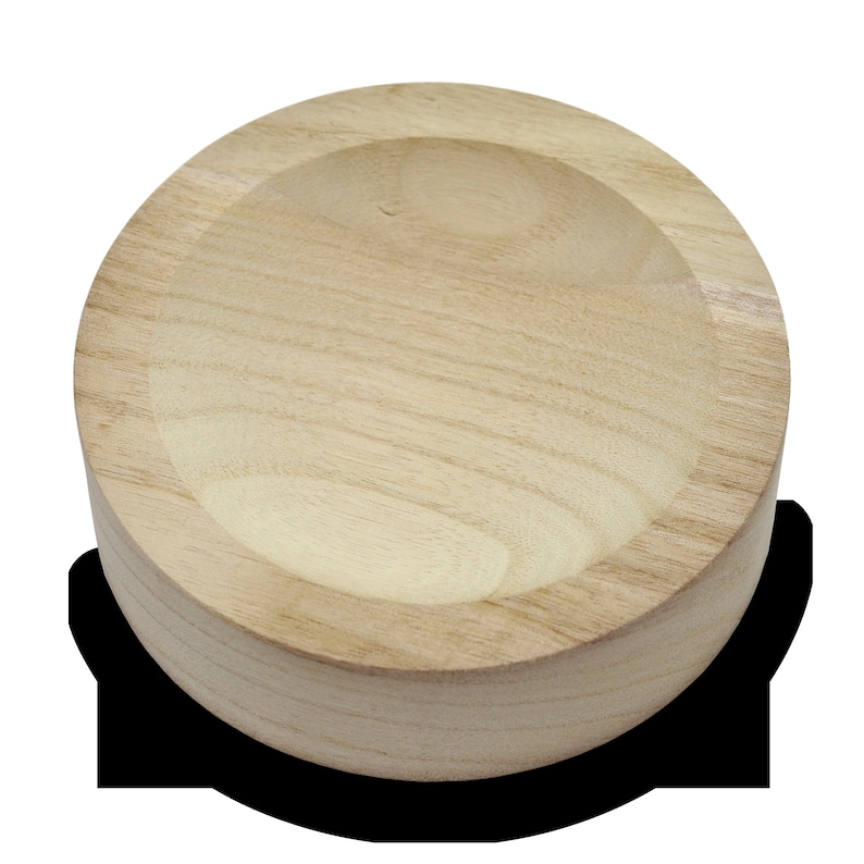 Slant Cut Clear Glass Bowl With Wood Base H8.5 Body Etsy