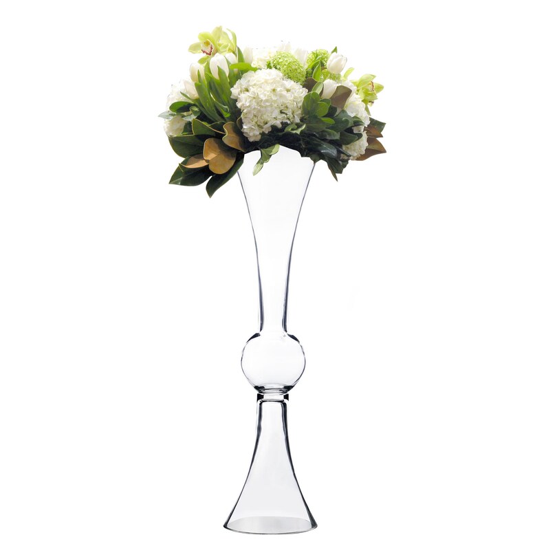 Glass 24 Trumpet Vases Clear Pilsner Vase for Wedding Party Etsy