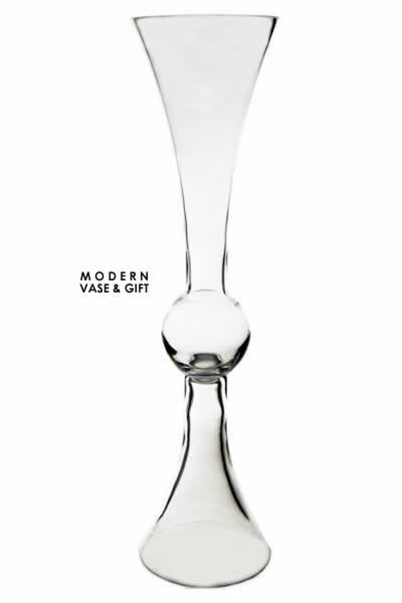 glass 24 trumpet vases clear pilsner