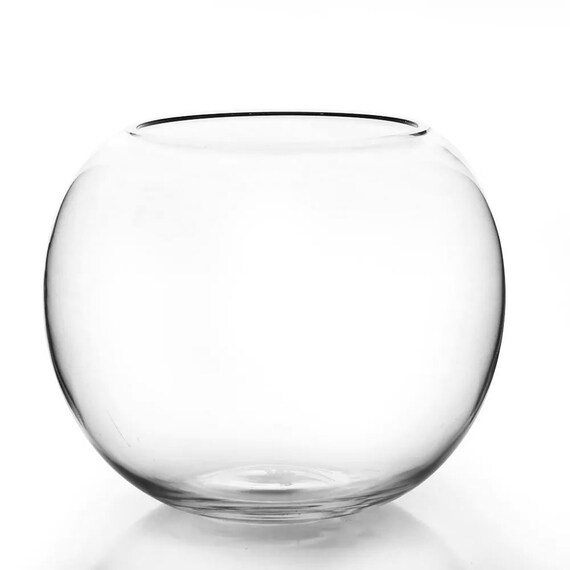 Glass Bubble Bowl 10 X 12 Large Fish Bowl Floral Etsy
