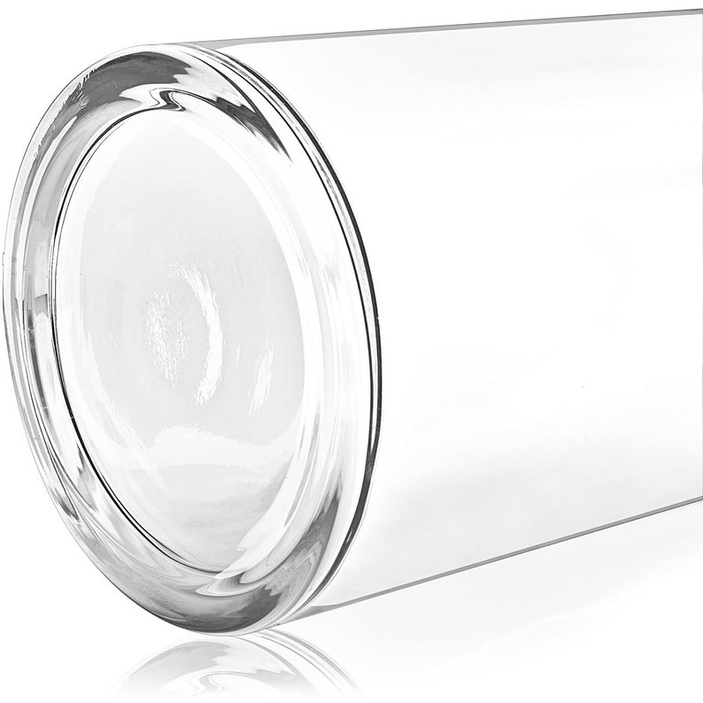 Glass Cylinder Vase H14 D4 Opening Hand Blown Etsy